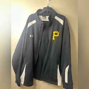 Under Armour unisex black athletic zip up jacket Pittsburgh Steelers Pirates P